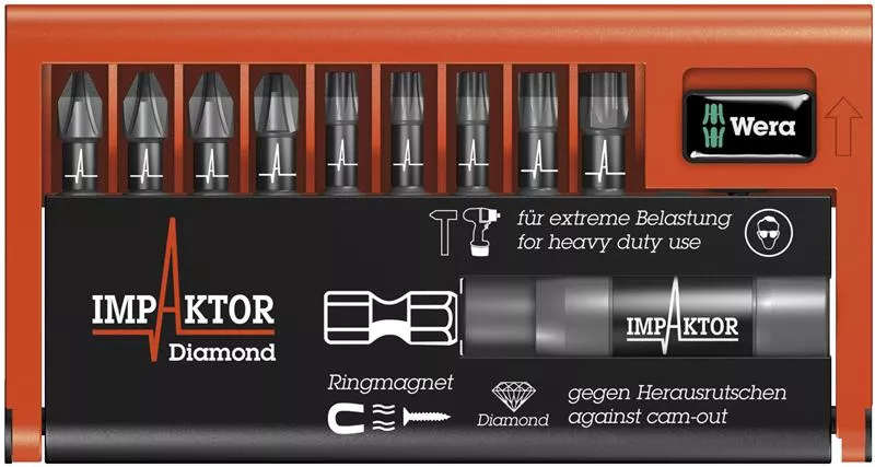 057682 Diamond Coated Bit Set 9Pc (Ph/Tx) Impaktor 8751/67-9/Imp Dc Impaktor