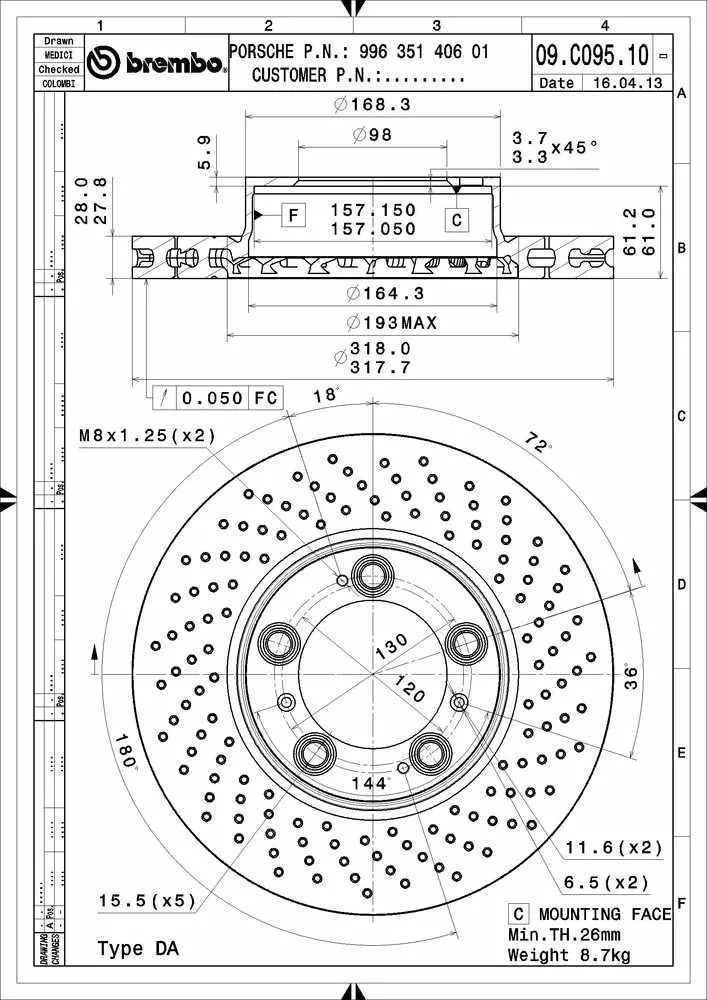 09.C095.11 Brembo Brake Rotor