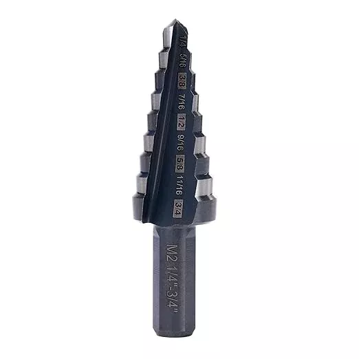1/4 to 3/4 Inches M2 HSS Step Drill Bit,M2 High Speed Steel Unibit for Cutting Stainless Steel, Metal, Wood & Plastic (3/4")