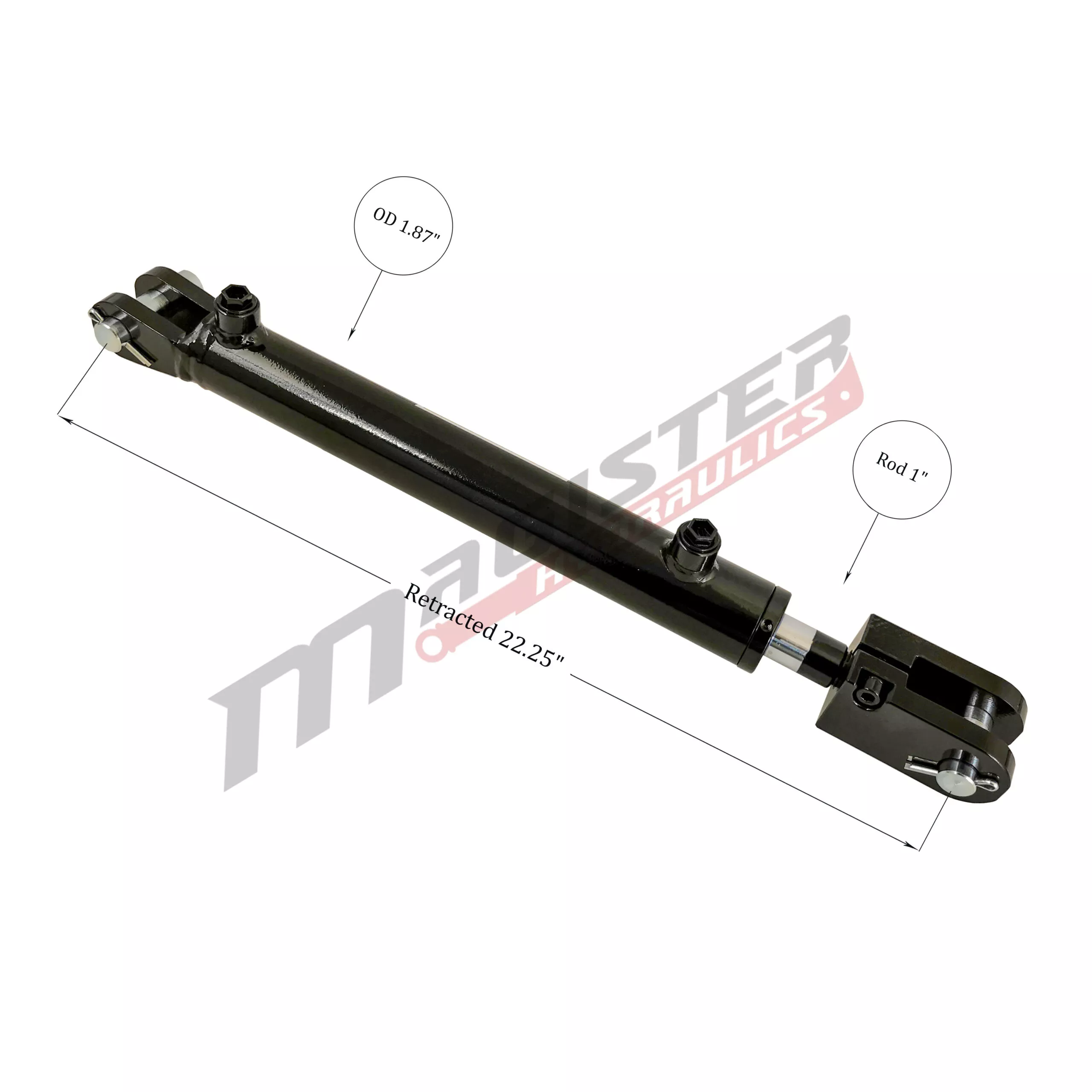 1.5" bore x 12" stroke clevis hydraulic cylinder