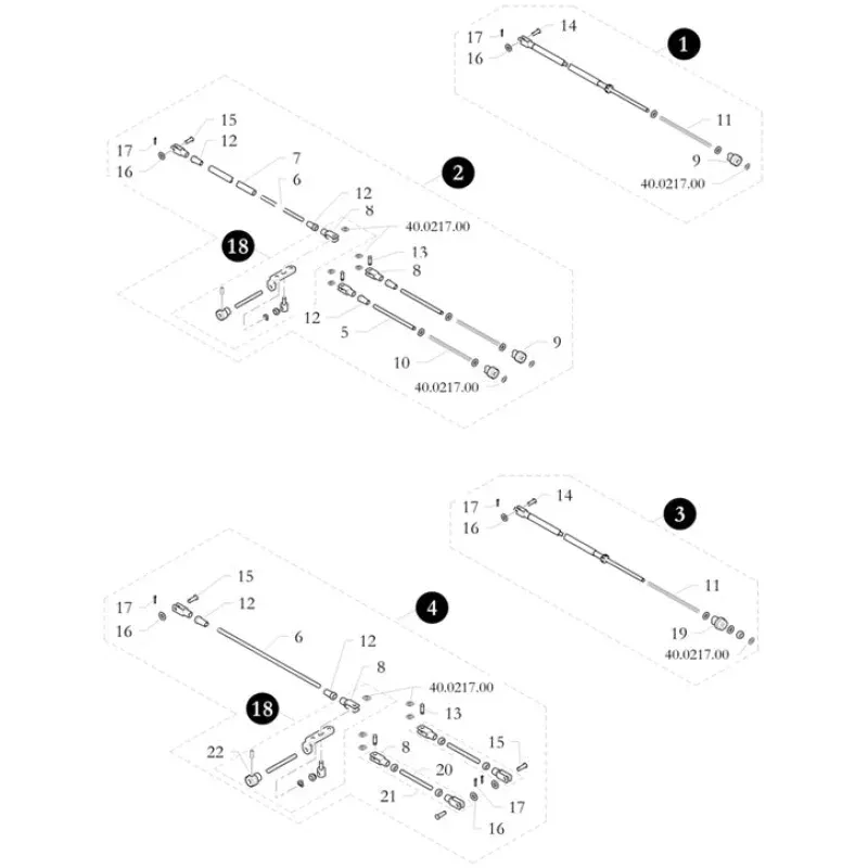 1. 6135.00.05 Birel Brake Cable Rod Assembly 390mm