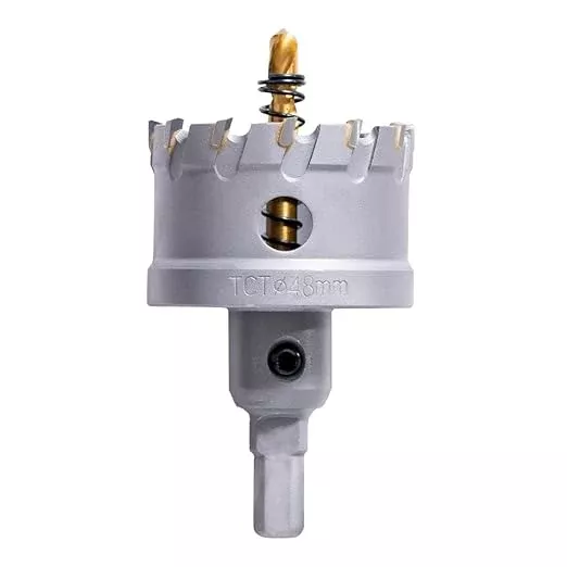 1-7/8" Carbide Hole Saw, Heavy Duty Metal Hole Cutter with Pilot Drill Bit for Cutting Stainless Steel, Metal Sheet and Aluminum Alloy (48mm | 1-7/8")