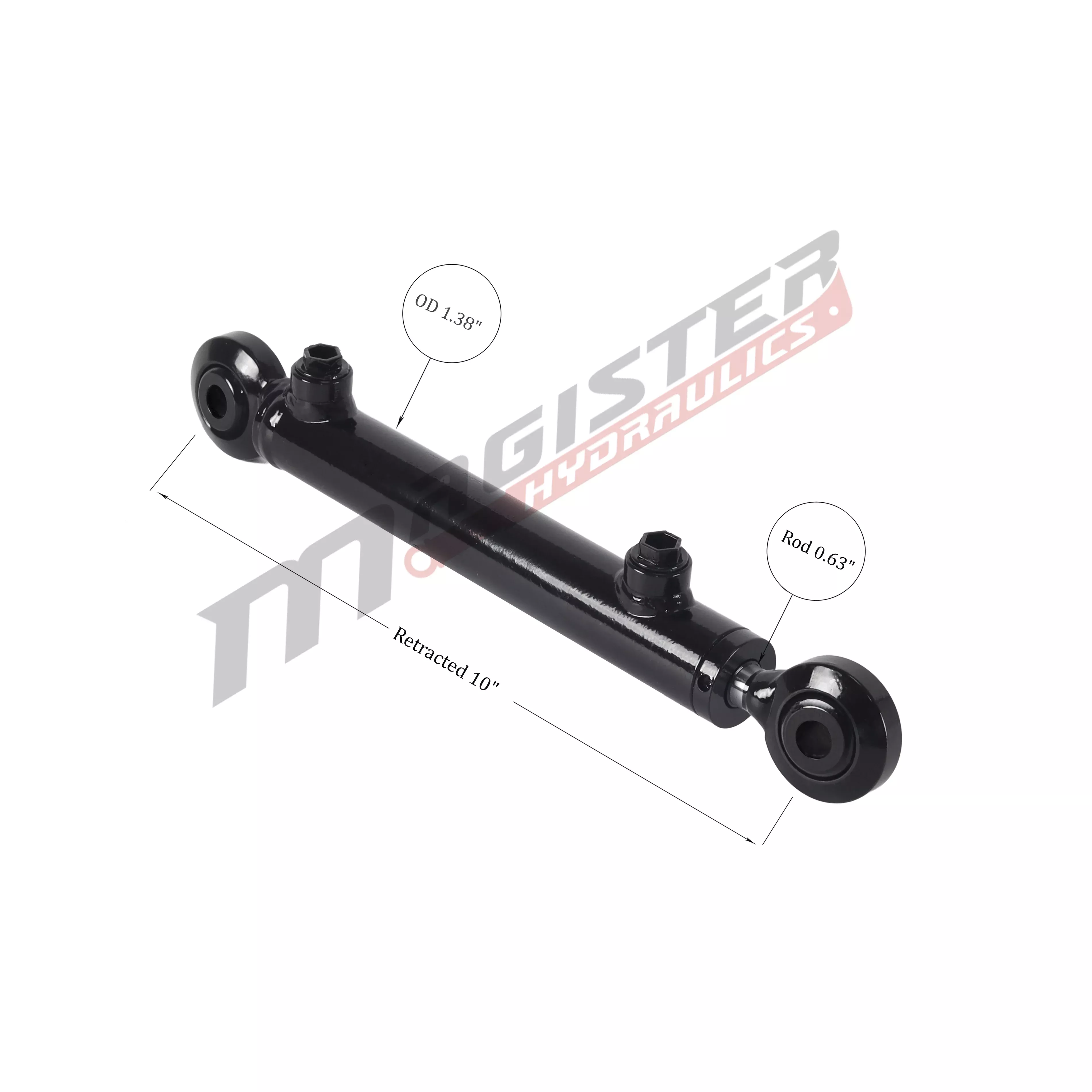 1" bore x 4" stroke swivel ball hydraulic cylinder