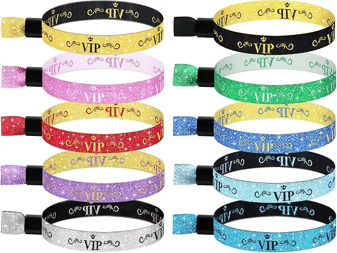 100 Colored VIP Wristbands for Concerts & Parties, Lightweight Disposable Wrist Strap (Multicolor)