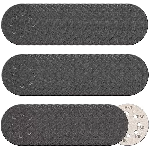 100 Pcs 5 Inch Sanding Discs Hook & Loop 8 Holes Wet Dry 80 Grit Sandpaper Silicon Carbide Sand Paper for Orbital Sander Automotive Wood Plastic Metal Polishing (100Pcs 80 Grit)