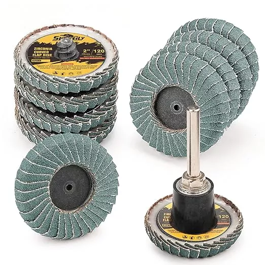 10PCS 120 Grit Curved Flap Disc 2 Inch Roll Lock Quick Change Sanding Discs 1pcs 1/4" Holder Surface Grinding Disc for Die Grinder Metal Surface Grind Burr Finish Weld Rust Paint Removal