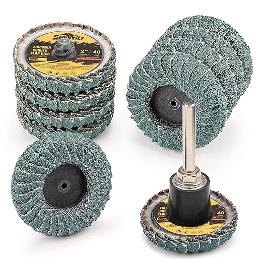 10PCS 40 Grit Curved Flap Disc 2 Inch Roll Lock Quick Change Sanding Discs 1pcs 1/4" Holder Surface Grinding Disc for Die Grinder Metal Surface Grind Burr Finish Weld Rust Paint Removal