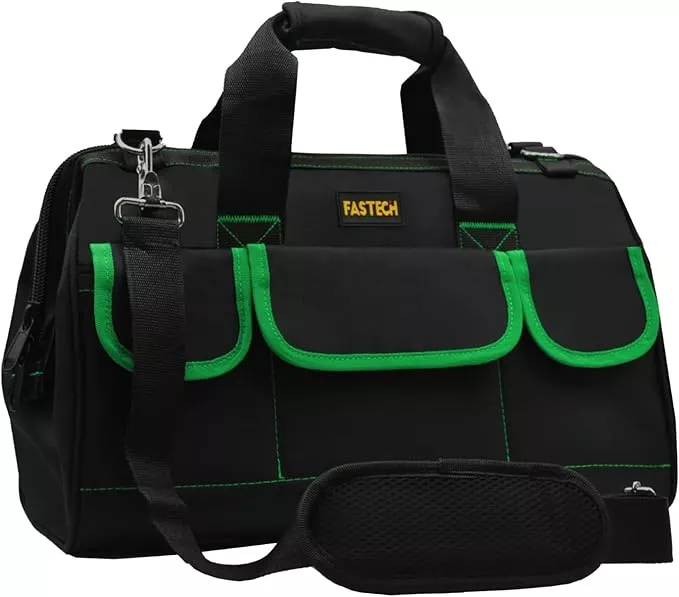 18 Inch Tool Bag With Comfortable Shoulder Straps, Waterproof Wide Mouth Tool Kit, Tool Storage Package For Men/Women (18IN Green)