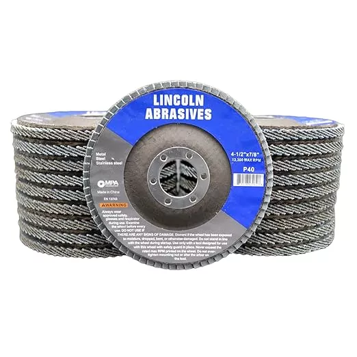 20 Pack Flap Discs 40 Grit 4.5" x 7/8" Sanding Wheels