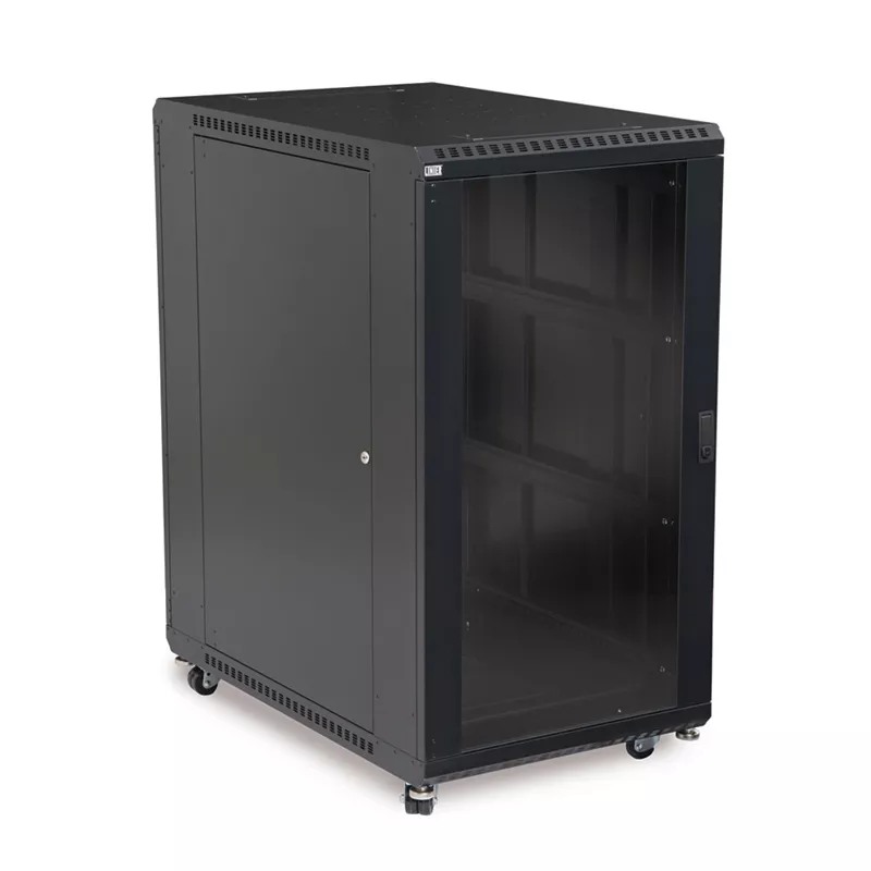 22U LINIER Server Cabinet - Glass/Vented Doors - 36" Depth