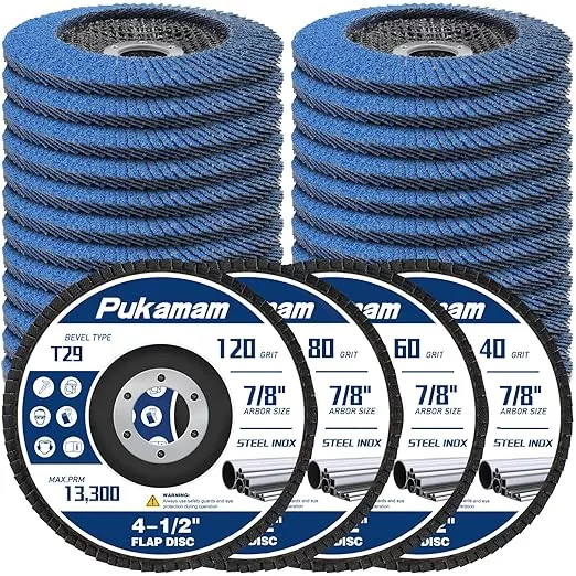 24 Pack of Flap Discs 4 1/2 for Angle Grinder Grit 40 60 80 120 Type 29 Zirconia Grinding Wheel for Wood Metal Sanding