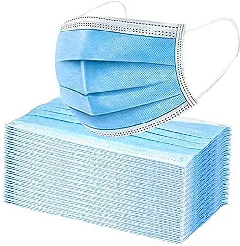 3-Ply Disposable Face Masks, Soft on Skin, Pack of Blue Masks with Elastic Earloops (2000 Masks)