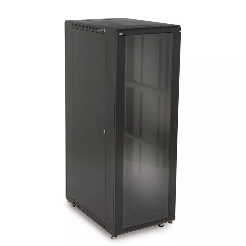 37U LINIER Server Cabinet - Glass/Vented Doors - 36" Depth