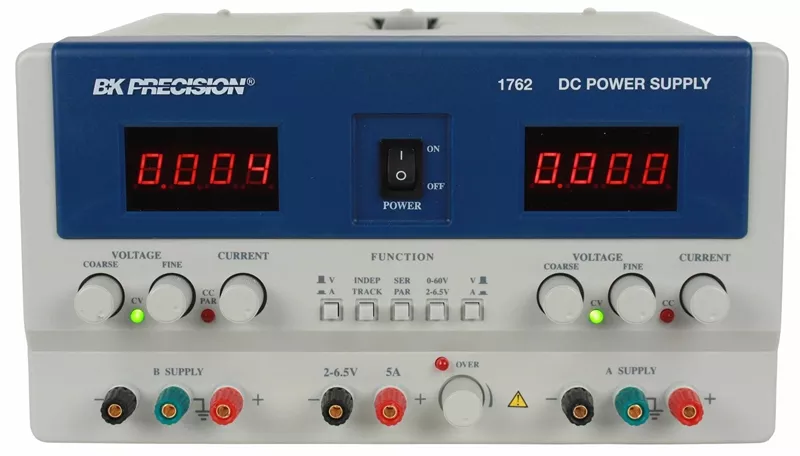 4 Digit Triple Output DC Power Supply ((2)0-60V, 0-2A/(1)4-6.5V, 4A)