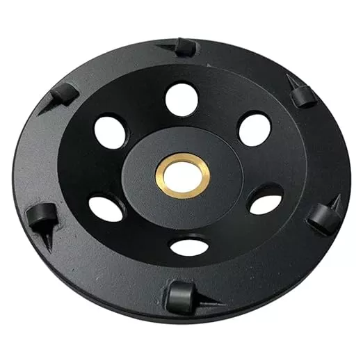 5" PCD Grinding Wheel for Epoxy, Glue, Mastic and Paint, 6 PCD Segments, 7/8"-5/8" Non-Threaded Arbor