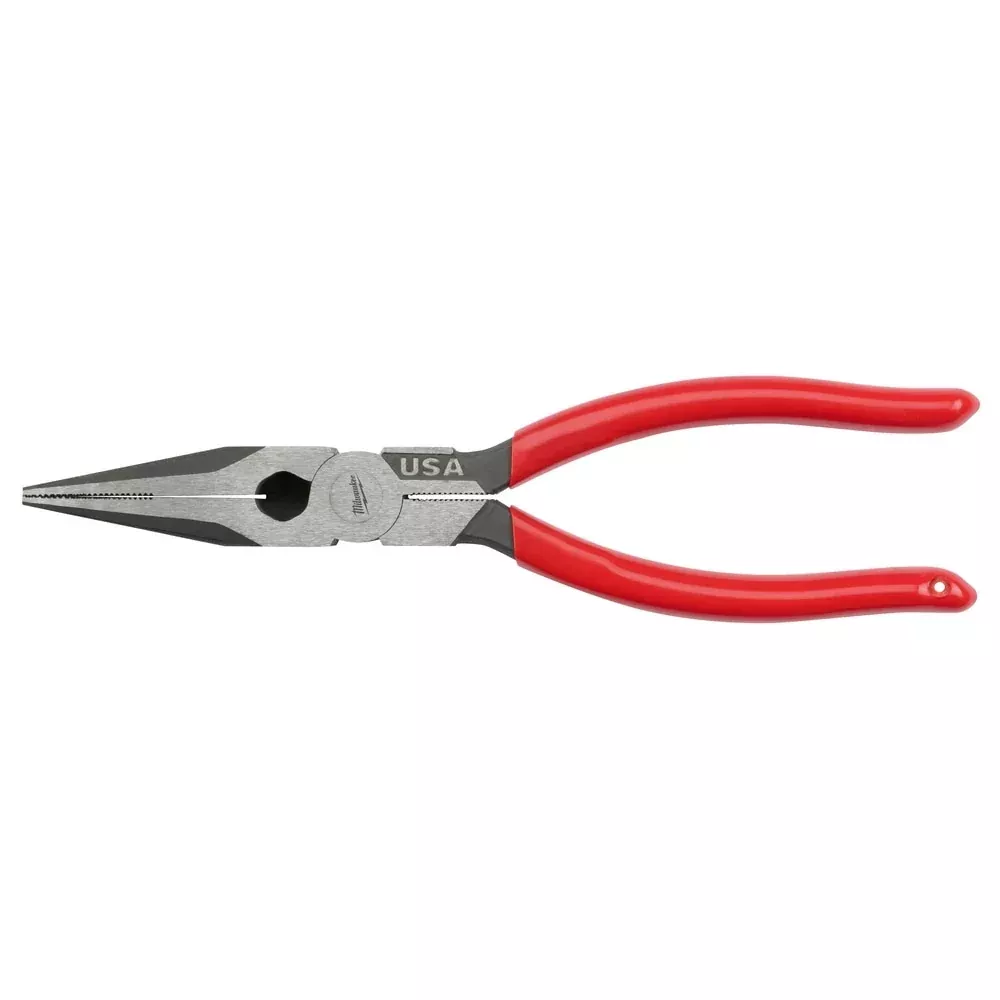 8" Long Nose Dipped Grip Pliers (USA)