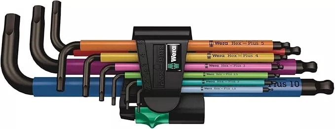 950/9 Hex-Plus Multicolour 1 SB L-Key set, Metric, Blacklaser, 9 pieces
