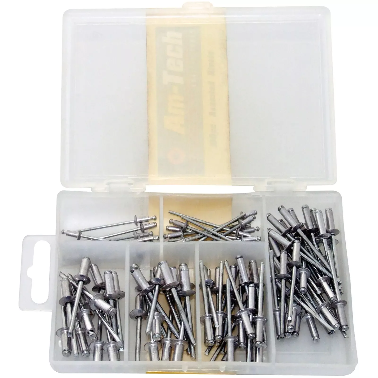 Amtech 100 Piece Assorted Rivets in Storage Case