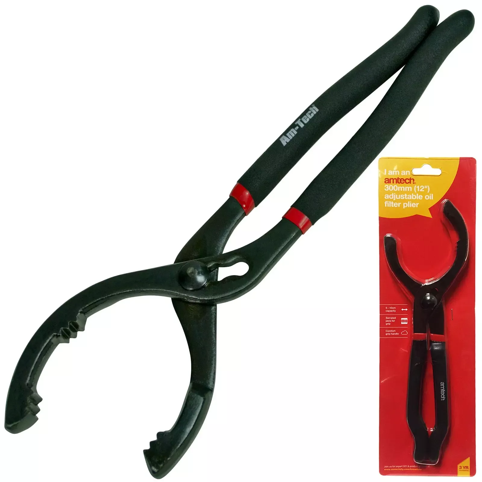 Amtech 12" Adjustable Oil Filter Pliers