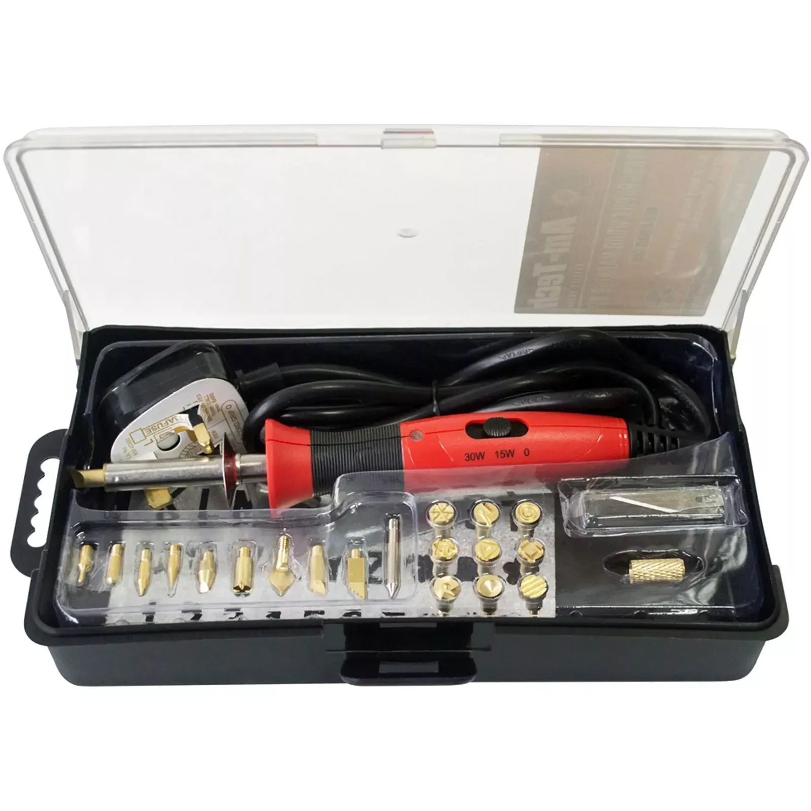 Amtech 15-30W Pyrography Wood Marking Lettering Kit