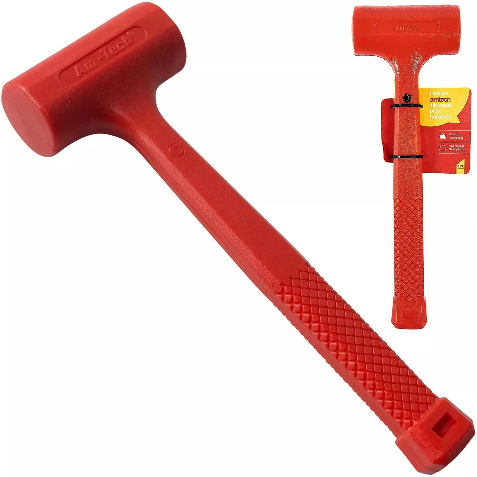 Amtech 1lb Dead Blow Hammer Non Marking Head