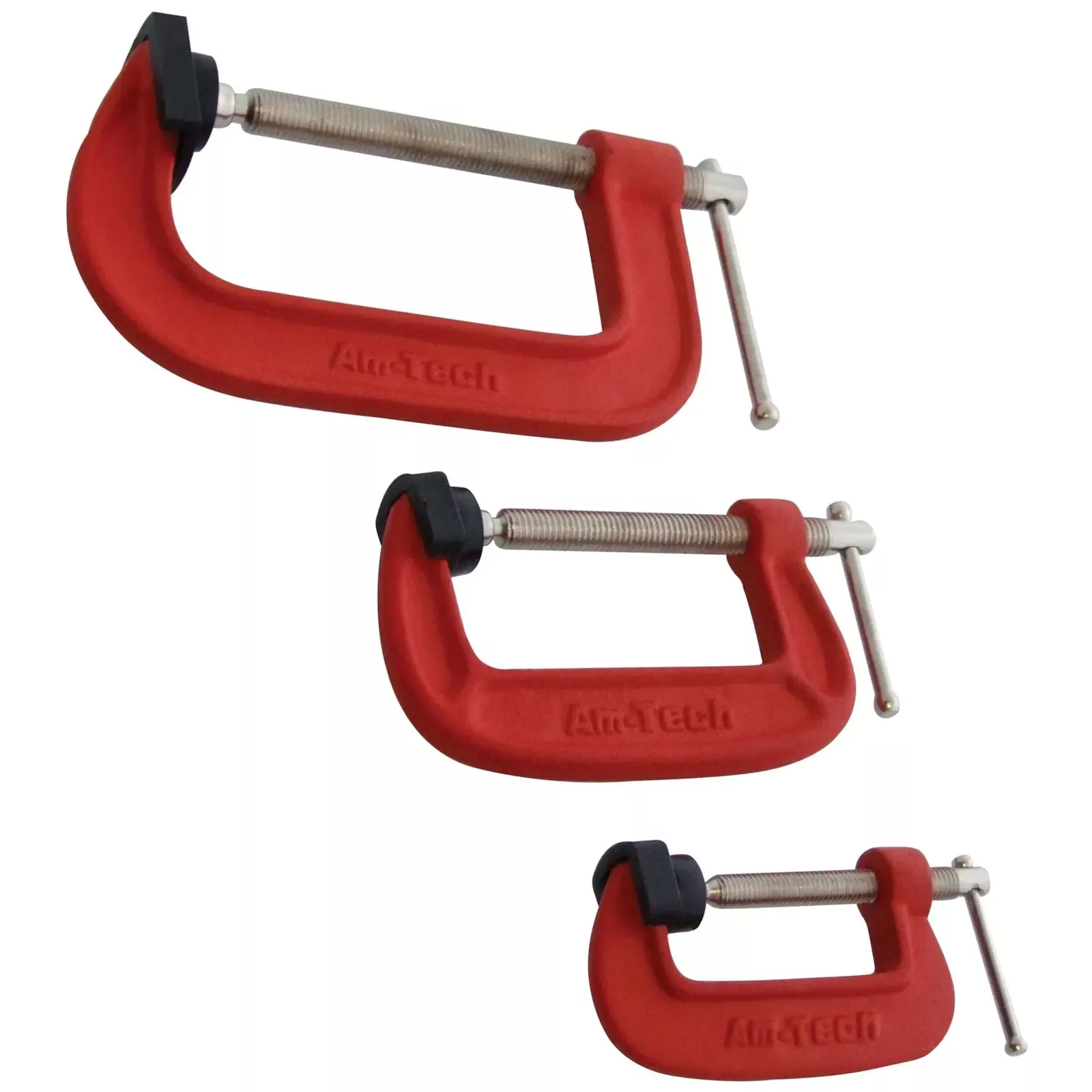 Amtech 3 Piece G-Clamp Set with Soft Jaw Pads