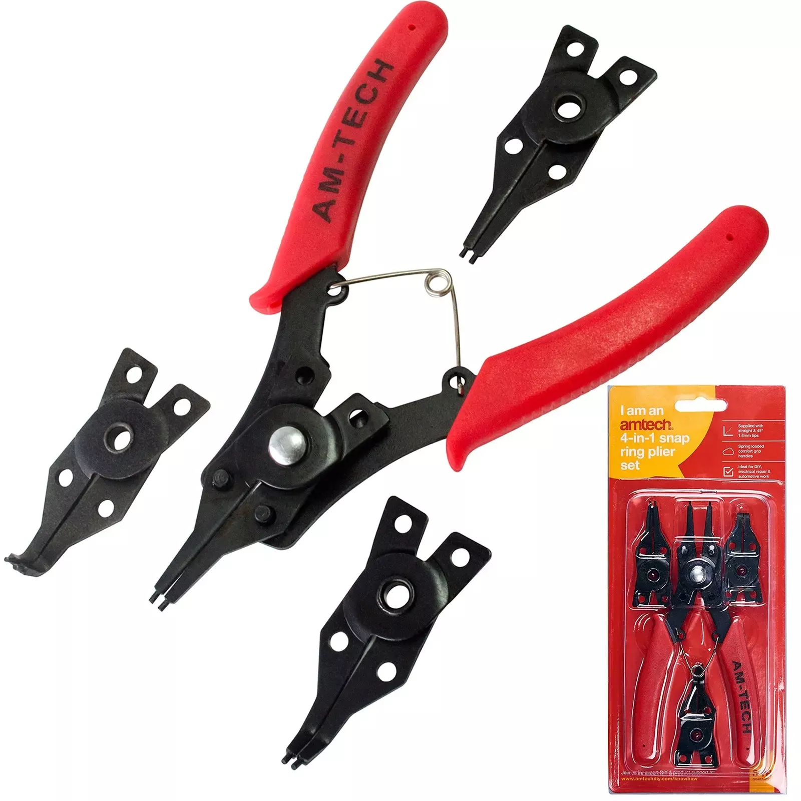 Amtech 4 in 1 Circlip Plier Set Snap Ring