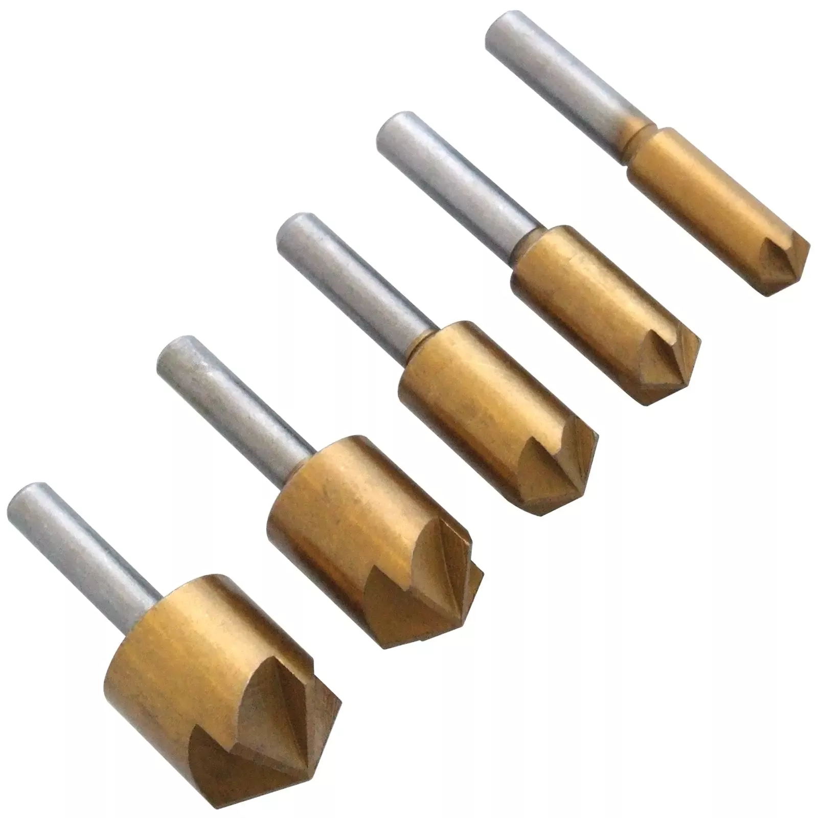 Amtech 5 Piece Titanium Coated Countersink Drill Bit Set