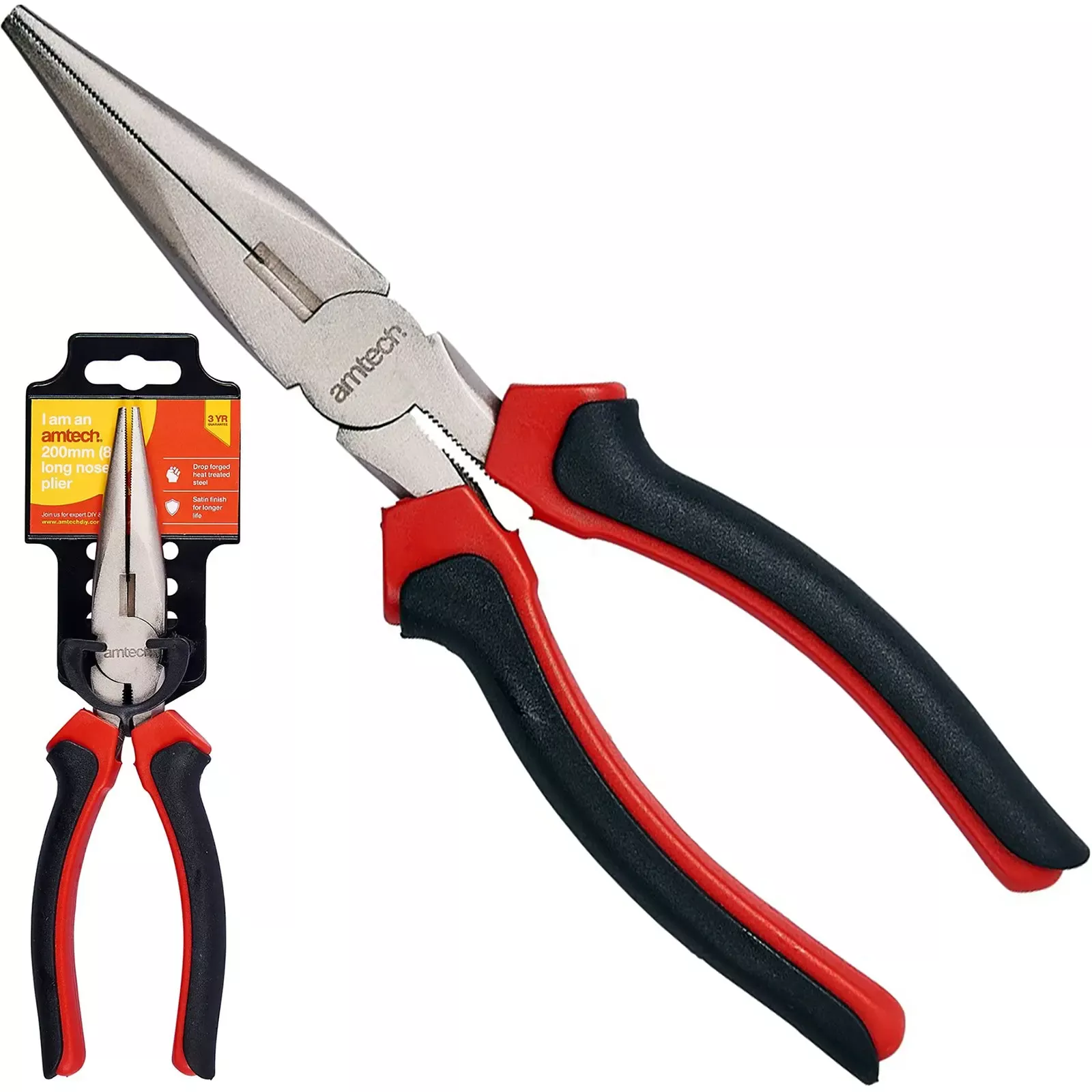Amtech 8" 200mm Long Nose Pliers