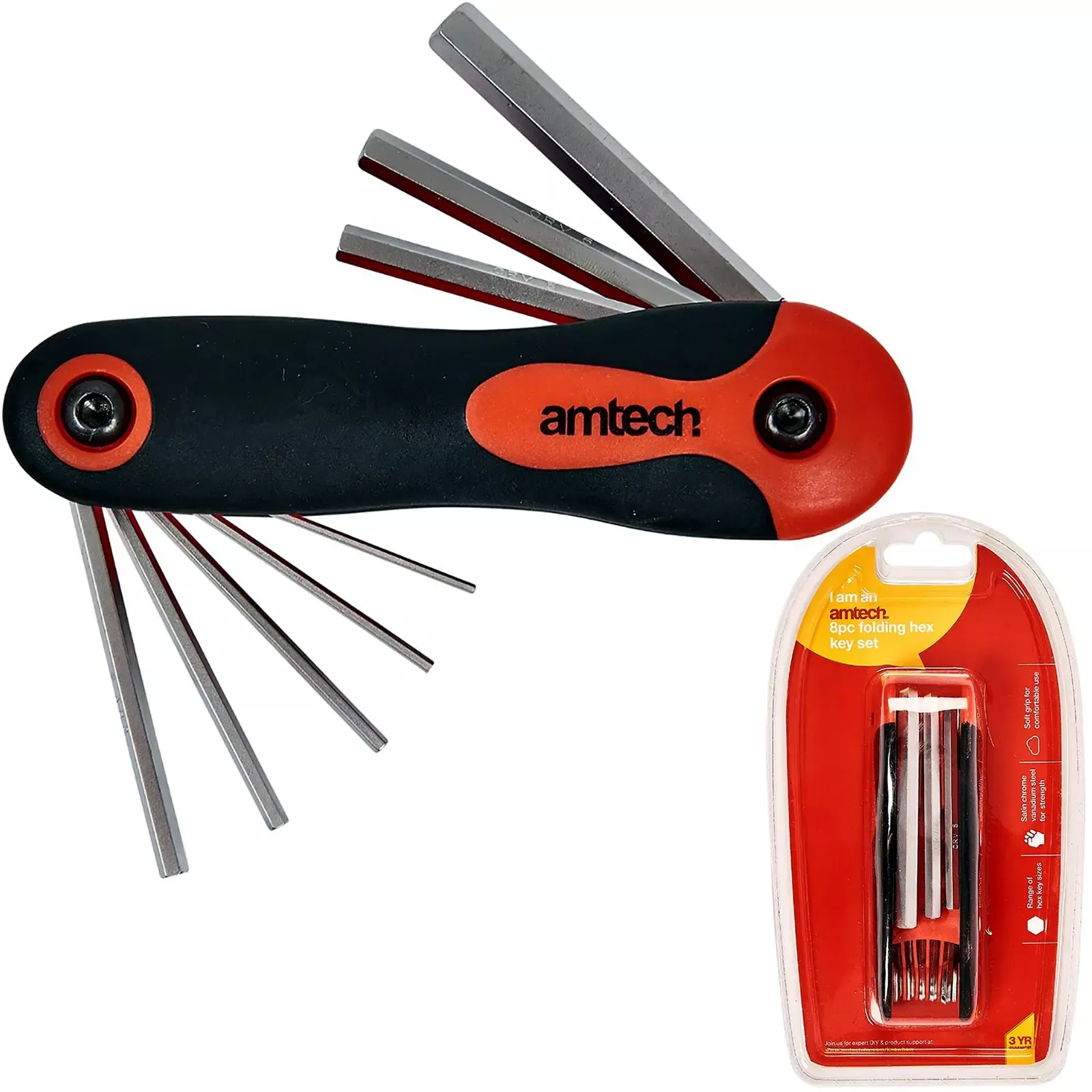 Amtech 8 Piece Folding Hex Key Set 1.5-8mm