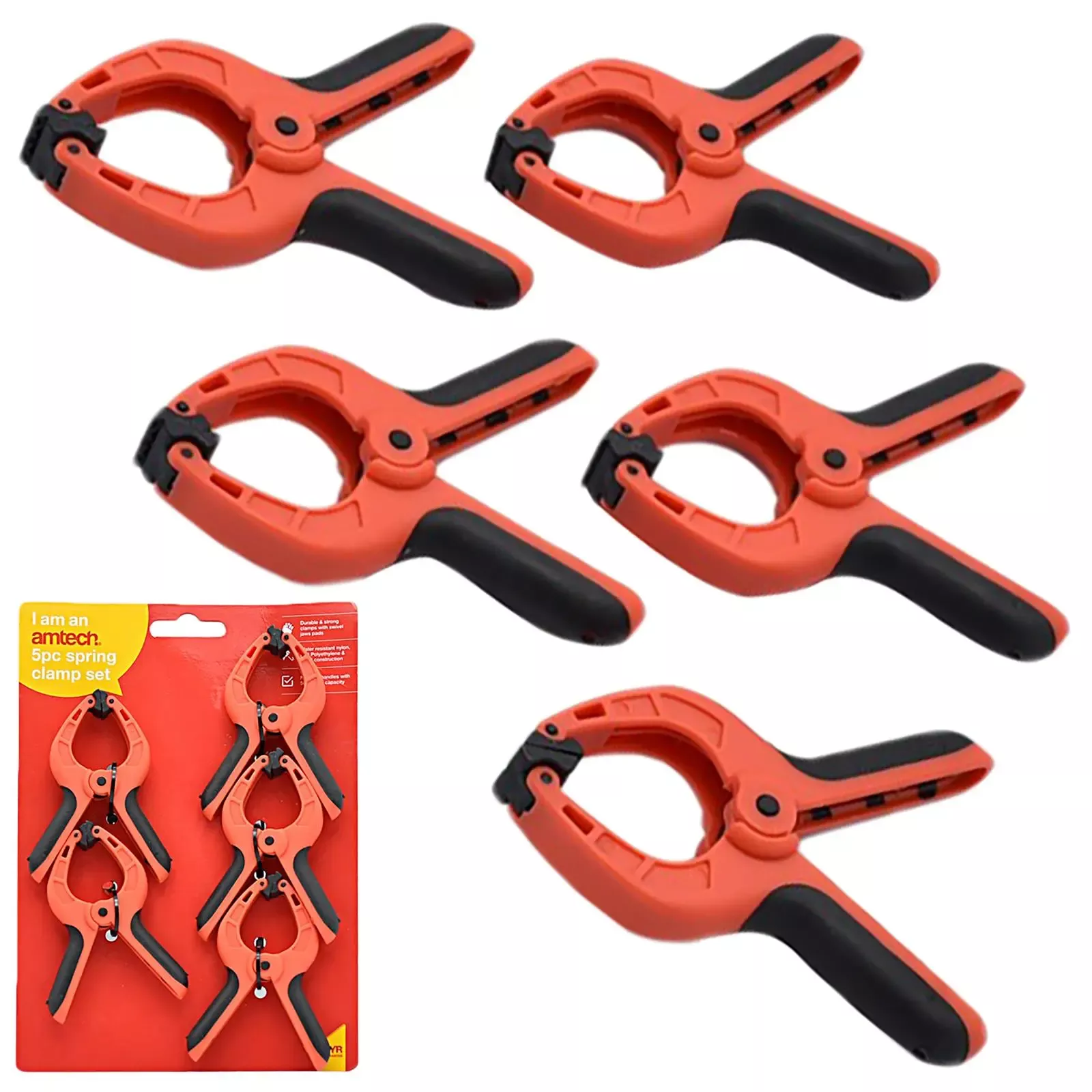 Amtech Spring Clamp Set 5 Piece 75mm (3")