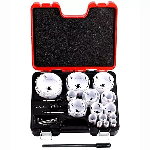 Bi Metal Hole Saw Kit, 30-Pieces All Purpose Combination Hole Saw Set Including 10" Extension, Sizes Range: 3/4" to 4-3/4", Increased Cutting Depth to 2", Ideal for Wood, Metal, PVC, Aluminum