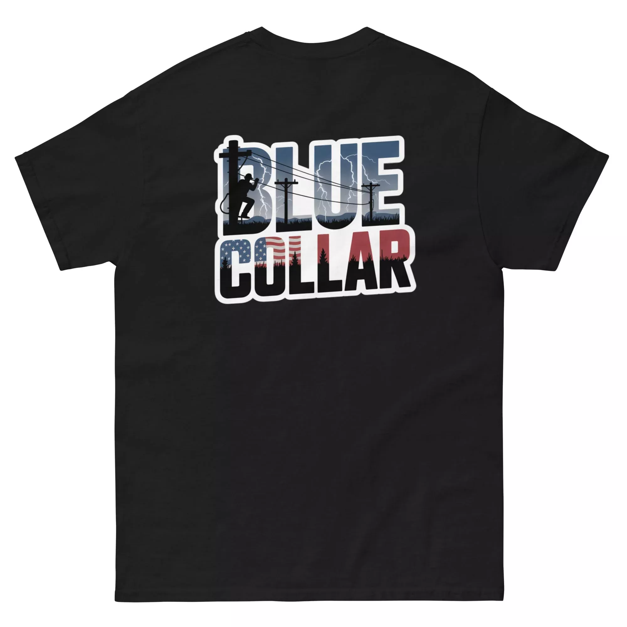Blue Collar Pocket Tee — Union Lineman Shirt