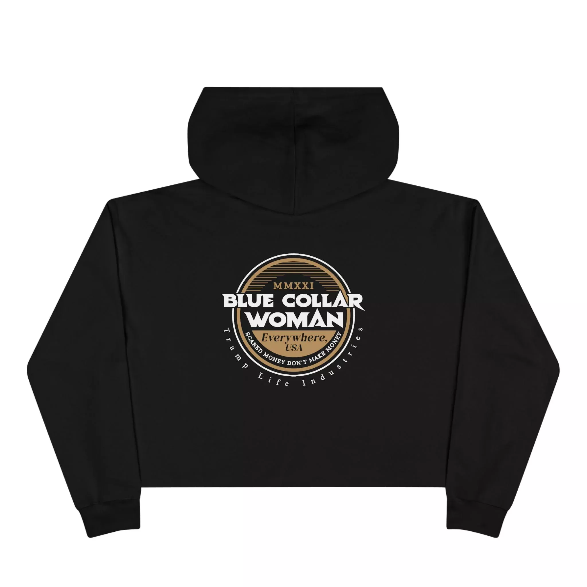 Blue Collar Woman Crop Hoodie