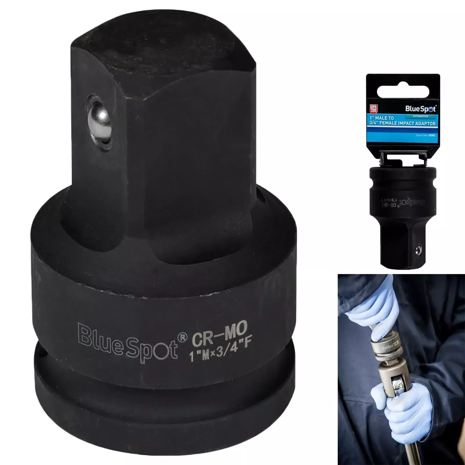 BlueSpot Impact Socket Adaptor 3/4" Female to 1" Male