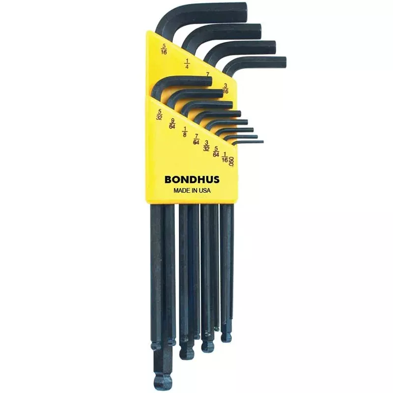 Bondhus 10936 Ball End L-Wrenches Set, 0.50 - 5/16", 12 Pc.