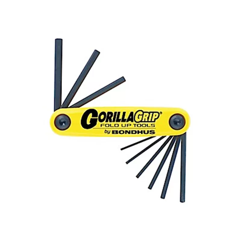 Bondhus 12589 GorillaGrip Set of 9 5/64 - 1/4" Hex Fold-up Tool