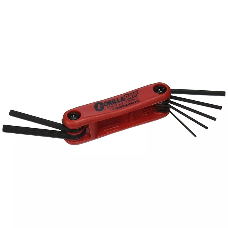 Bondhus 12592 GorillaGrip Hex Tip Fold Up Tool with ProGuard Finish, 7 Piece