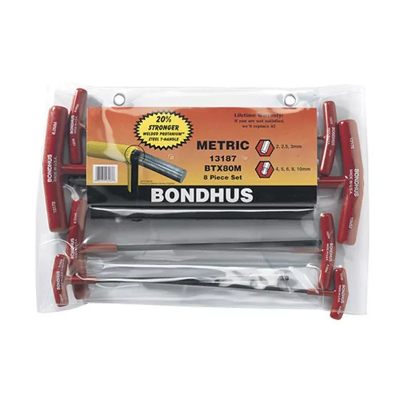 Bondhus 13187 Balldriver and Hex T-handles, 8 Piece