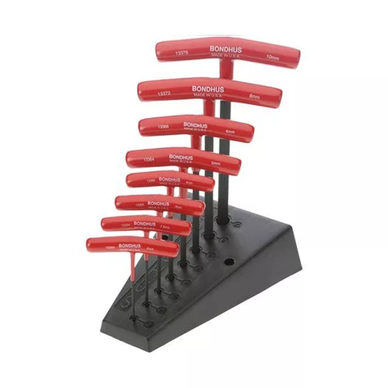 Bondhus 13389 Hex T-handle Set with Stand, 8 Piece