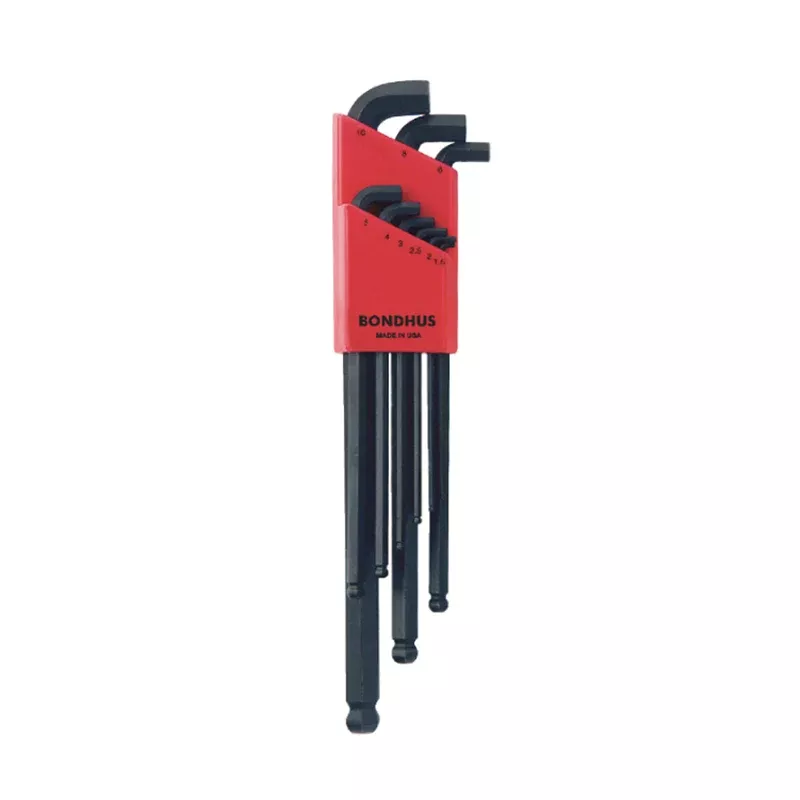 Bondhus 16599 Stubby Ball End Hex L-Wrenches Set, 1.5 - 10 mm, 9 Pc.