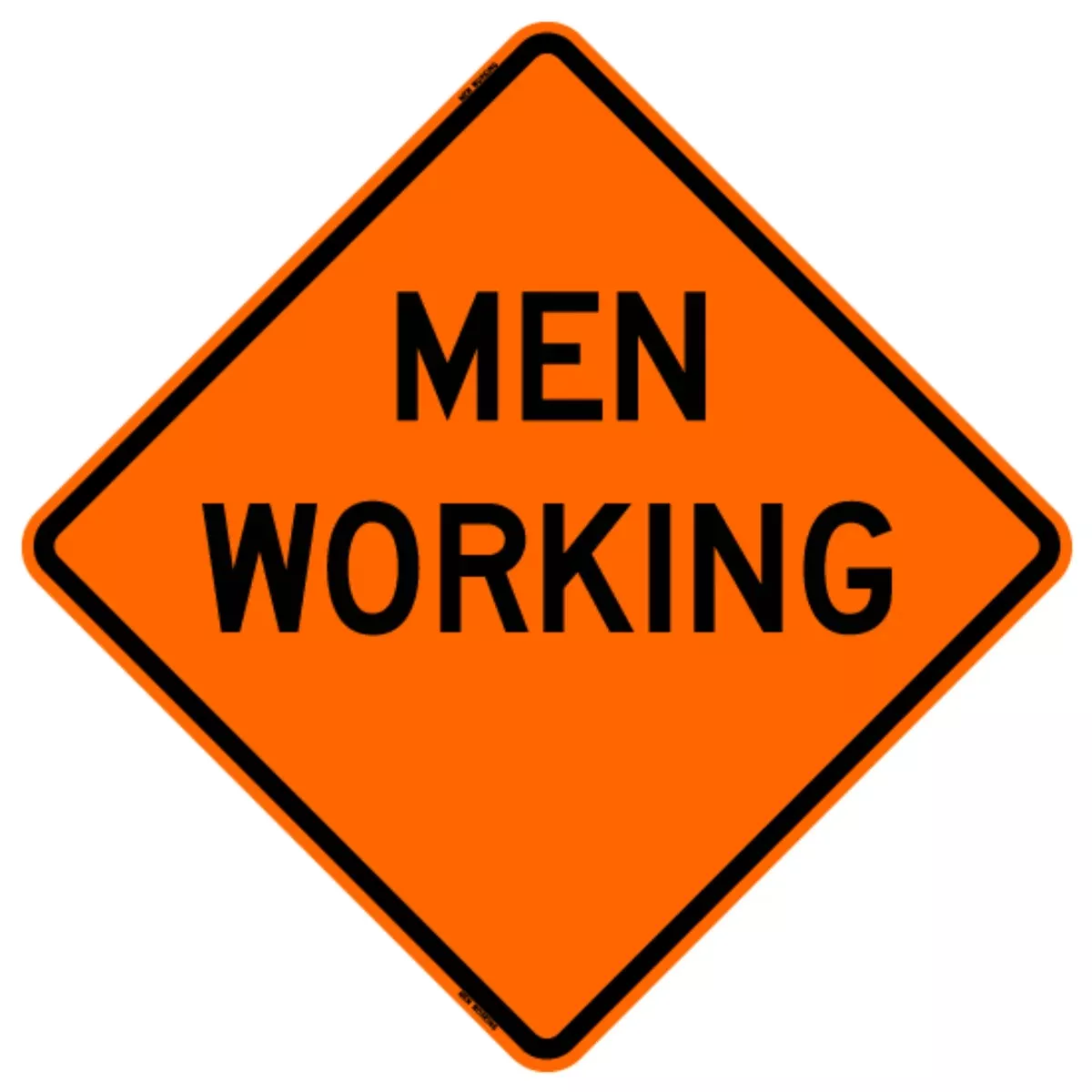 BONE SAFETY | 48x48 Reflective Men Working Roll-Up Sign (RUS) | #RE4848MWOC