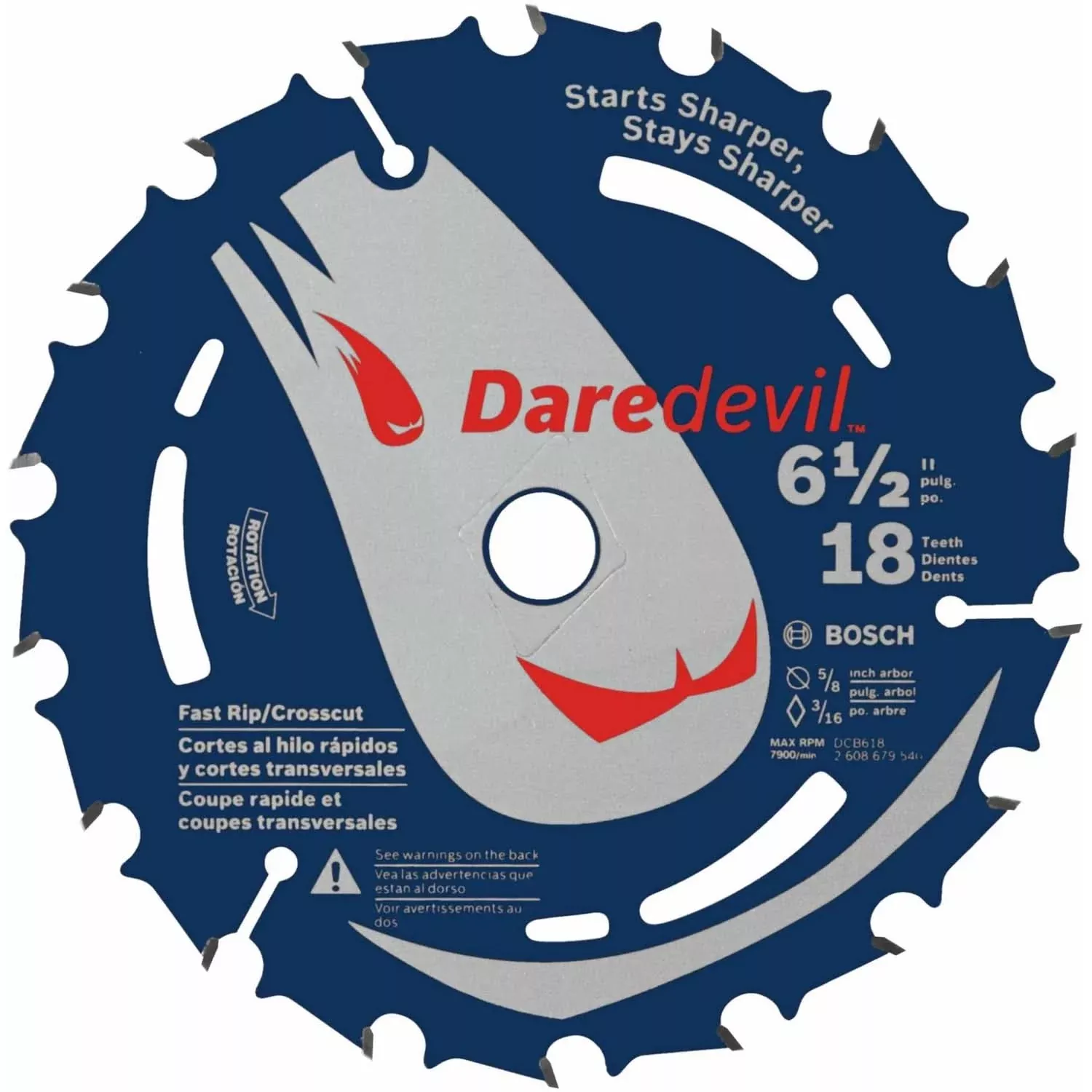 Bosch DCB618 6-1/2 In. 18 Tooth Edge Circular Saw Blade for Fast Cuts