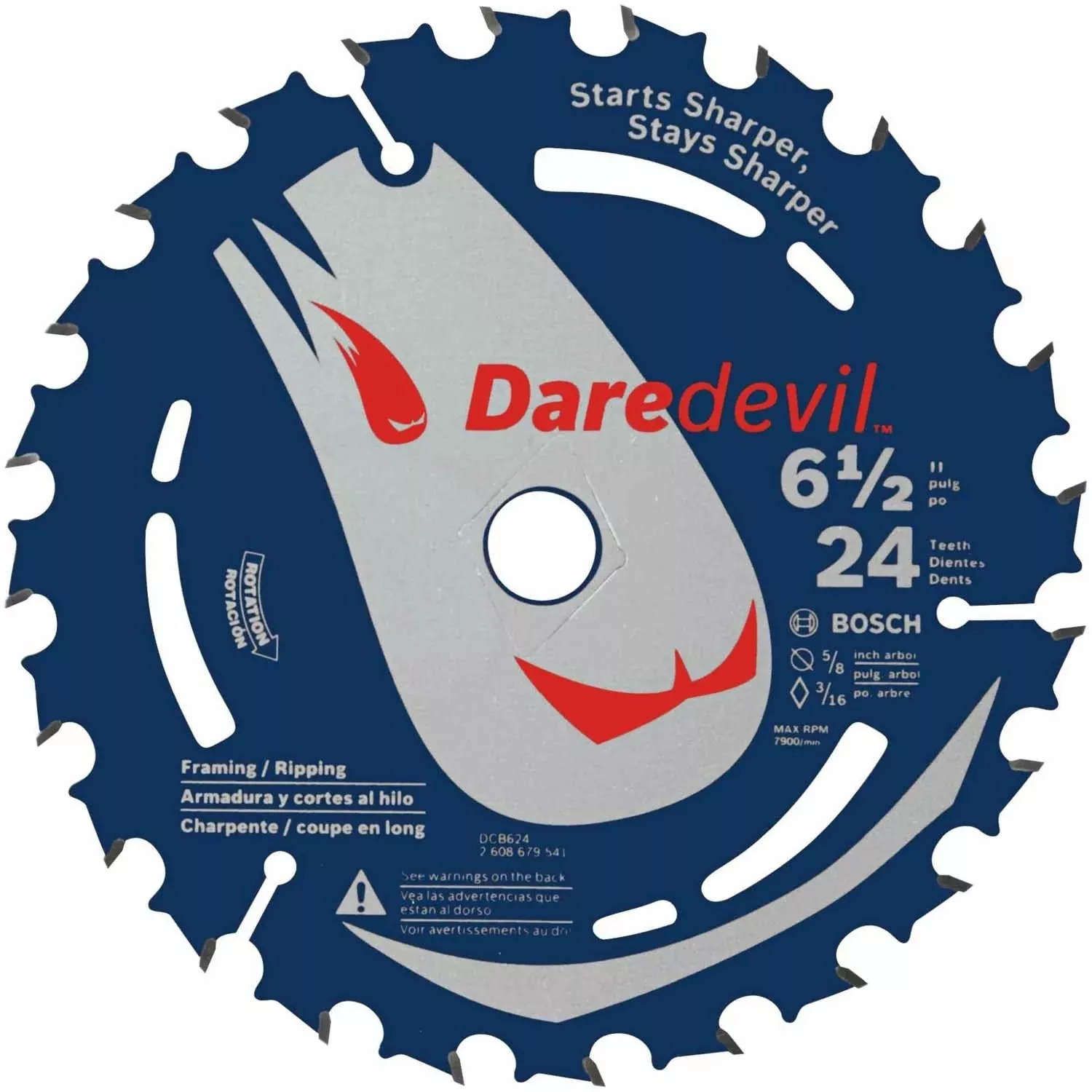 Bosch DCB624 6-1/2 In. 24 Tooth Edge Circular Saw Blade for General Purpose