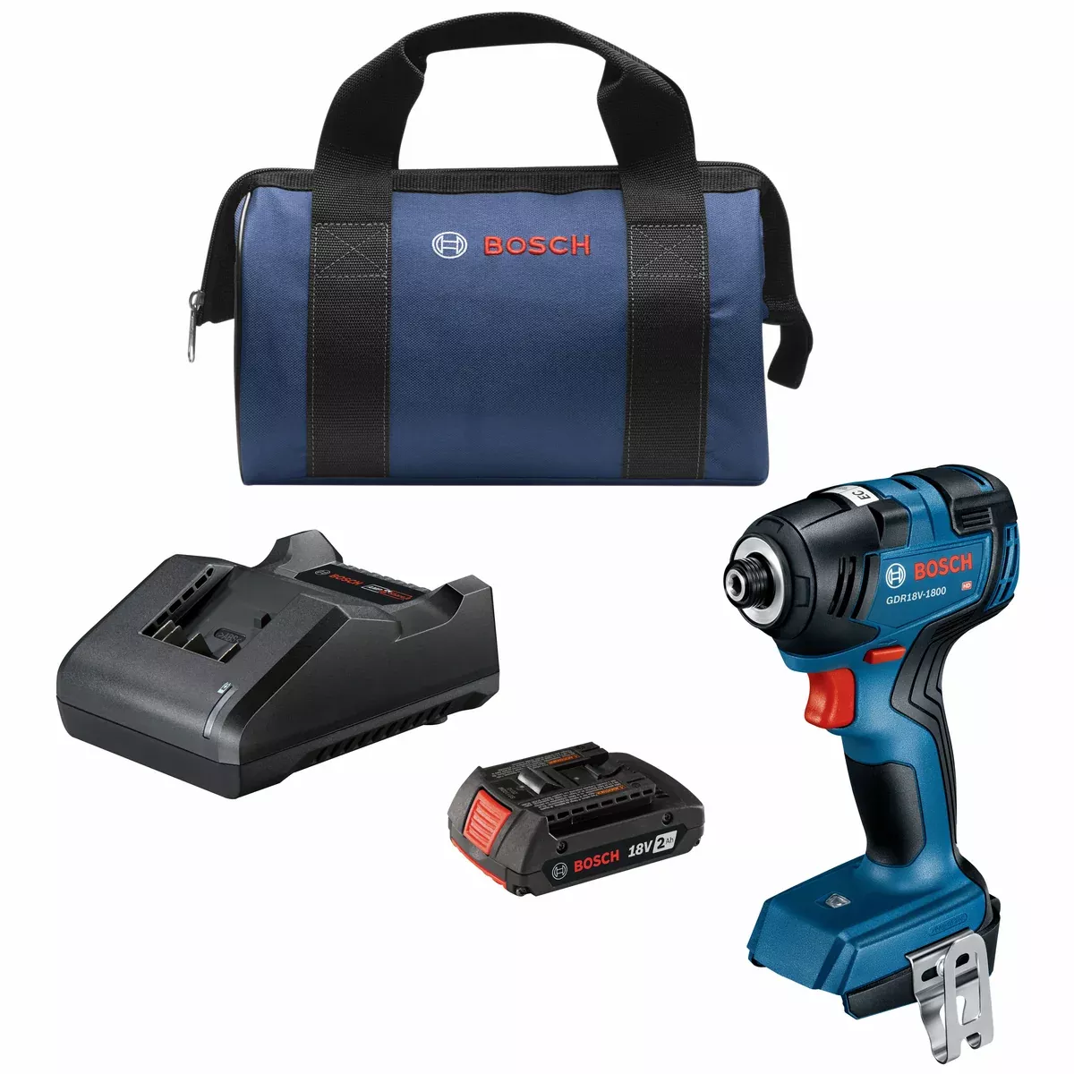 Bosch GDR18V-1800B12 | 18V 1/4 In. Hex Impact Driver Kit