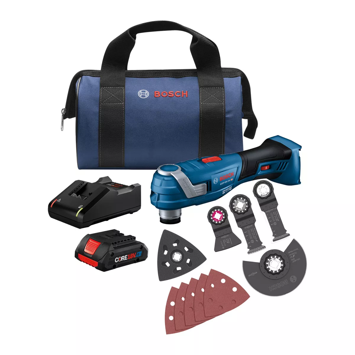 Bosch GOP18V-34B14 | 18V Oscillating Multi-Tool Kit
