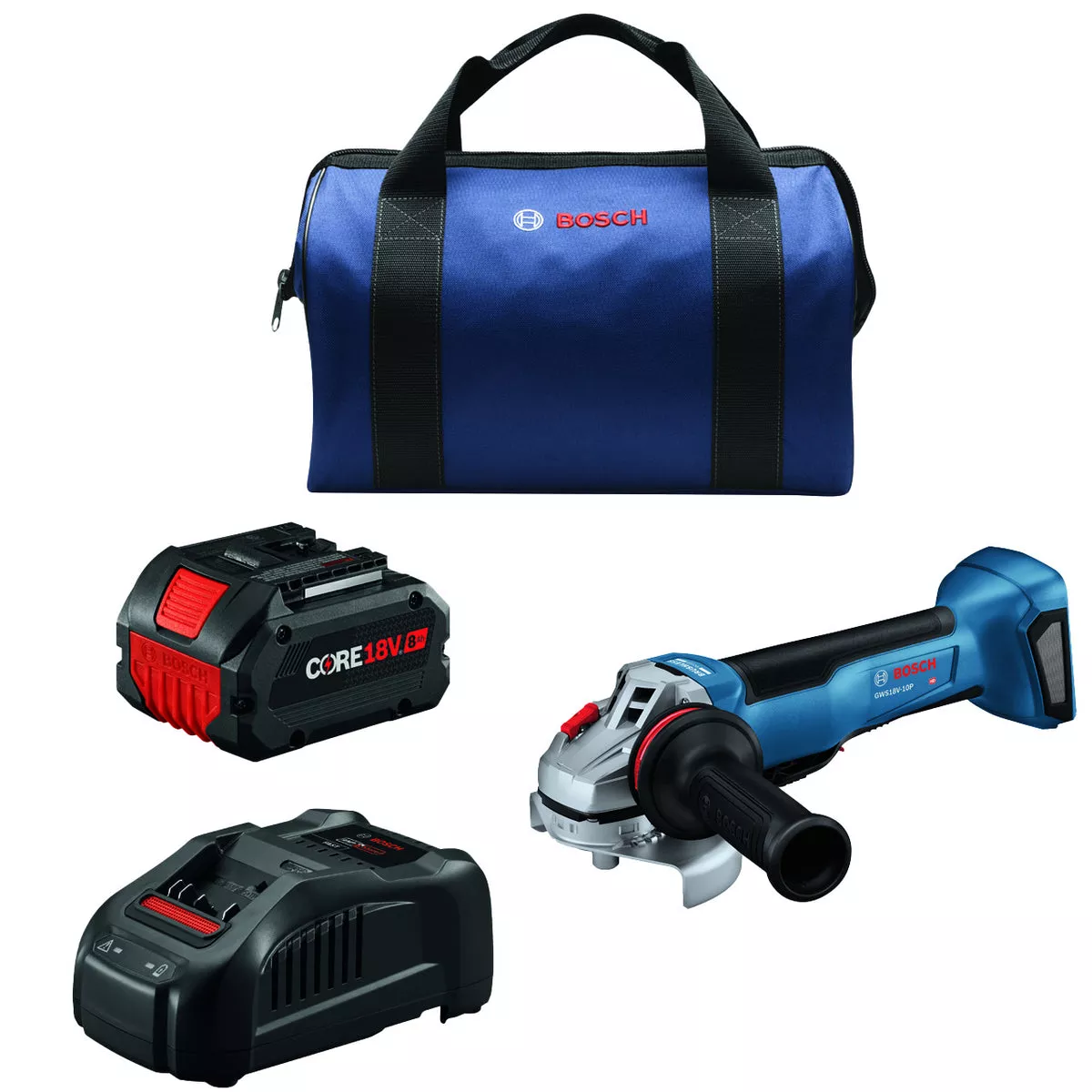 Bosch GWS18V-10PB14 | 18V 4-1/2-5 In. Angle Grinder Kit