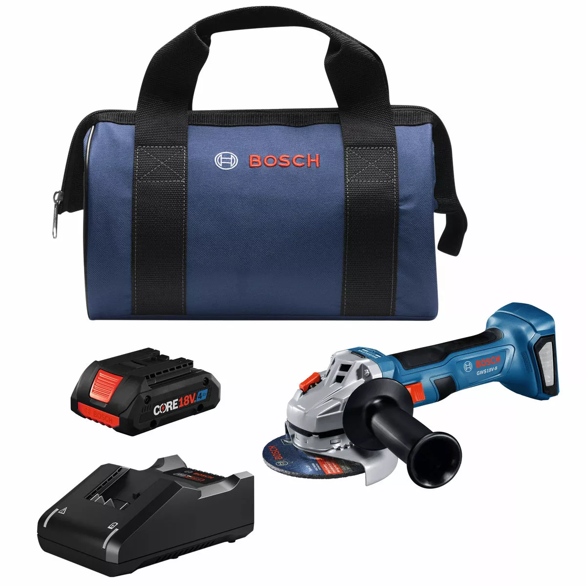Bosch GWS18V-8B15 | 18V 4-1/2 In. Angle Grinder Kit