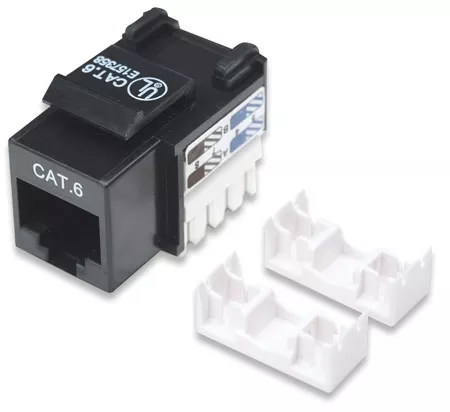 Cat6 Keystone Jack UTP, Black, Punch-down