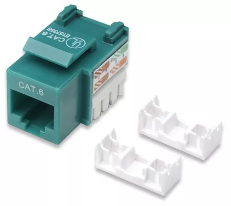 Cat6 Keystone Jack UTP, Green, Punch-down